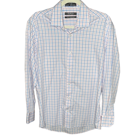 Saks Fifth Avenue Other - Saks Fifth Avenue Men’s Pastel Checkered Dress Shirt 16 32/33